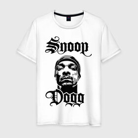 Мужская футболка хлопок с принтом Snoop Dogg в Екатеринбурге, 100% хлопок | прямой крой, круглый вырез горловины, длина до линии бедер, слегка спущенное плечо. | rap | snoop dogg | музыка | рэп | снуп дог