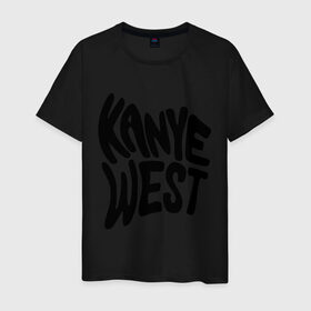 Мужская футболка хлопок с принтом kanye west в Екатеринбурге, 100% хлопок | прямой крой, круглый вырез горловины, длина до линии бедер, слегка спущенное плечо. | kanye west | rap | кани вест | музыка | рэп