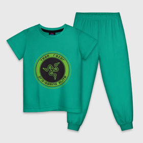 Детская пижама хлопок с принтом Эмблема в Екатеринбурге, 100% хлопок |  брюки и футболка прямого кроя, без карманов, на брюках мягкая резинка на поясе и по низу штанин
 | razer