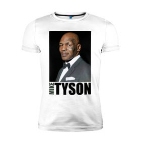 Мужская футболка премиум с принтом Mike Tyson в Екатеринбурге, 92% хлопок, 8% лайкра | приталенный силуэт, круглый вырез ворота, длина до линии бедра, короткий рукав | майк тайсон