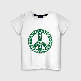 Детская футболка хлопок с принтом Узорный знак мира в Екатеринбурге, 100% хлопок | круглый вырез горловины, полуприлегающий силуэт, длина до линии бедер | хиппи