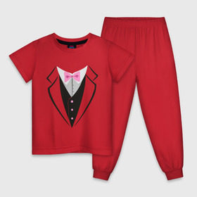 Детская пижама хлопок с принтом Смокинг в Екатеринбурге, 100% хлопок |  брюки и футболка прямого кроя, без карманов, на брюках мягкая резинка на поясе и по низу штанин
 | смокинг