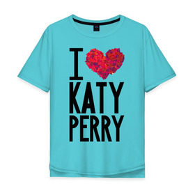 Мужская футболка хлопок Oversize с принтом I love Katy Perry в Екатеринбурге, 100% хлопок | свободный крой, круглый ворот, “спинка” длиннее передней части | katy perry | pop | знаменитости | корона | кэти перри | музыка | певица