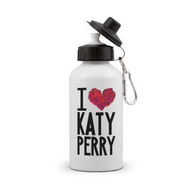 Бутылка спортивная с принтом I love Katy Perry в Екатеринбурге, металл | емкость — 500 мл, в комплекте две пластиковые крышки и карабин для крепления | katy perry | pop | знаменитости | корона | кэти перри | музыка | певица