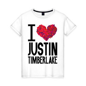 Женская футболка хлопок с принтом Justin Timberlake в Екатеринбурге, 100% хлопок | прямой крой, круглый вырез горловины, длина до линии бедер, слегка спущенное плечо | justin timberlake | pop | джастин тимберлейк | знаменитости | музыка | певец