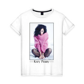 Женская футболка хлопок с принтом Katy Perry в Екатеринбурге, 100% хлопок | прямой крой, круглый вырез горловины, длина до линии бедер, слегка спущенное плечо | katy perry | pop | знаменитости | корона | кэти перри | музыка | певица
