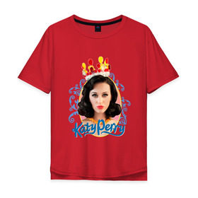 Мужская футболка хлопок Oversize с принтом Katy Perry в Екатеринбурге, 100% хлопок | свободный крой, круглый ворот, “спинка” длиннее передней части | katy perry | pop | знаменитости | корона | кэти перри | музыка | певица