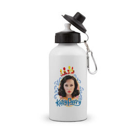 Бутылка спортивная с принтом Katy Perry в Екатеринбурге, металл | емкость — 500 мл, в комплекте две пластиковые крышки и карабин для крепления | katy perry | pop | знаменитости | корона | кэти перри | музыка | певица