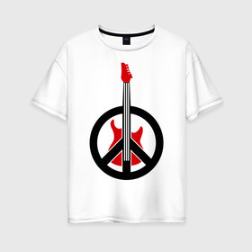 Женская футболка хлопок Oversize с принтом Пацифик рок в Екатеринбурге, 100% хлопок | свободный крой, круглый ворот, спущенный рукав, длина до линии бедер
 | гитара