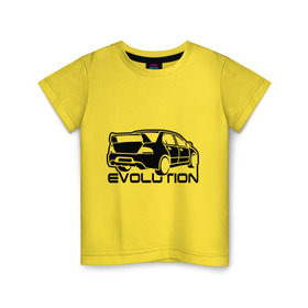 Детская футболка хлопок с принтом Evolution в Екатеринбурге, 100% хлопок | круглый вырез горловины, полуприлегающий силуэт, длина до линии бедер | car | evolution | mitsubishi | машина | мицубиси | такчка | эволюция