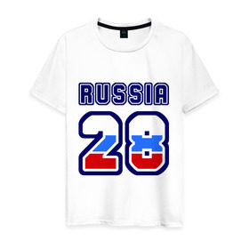 Мужская футболка хлопок с принтом Russia - 28 (Амурская область) в Екатеринбурге, 100% хлопок | прямой крой, круглый вырез горловины, длина до линии бедер, слегка спущенное плечо. | 