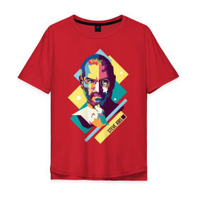 Мужская футболка хлопок Oversize с принтом Steve Jobs в Екатеринбурге, 100% хлопок | свободный крой, круглый ворот, “спинка” длиннее передней части | steve jobs | wpap | знаменитости | стив джобс
