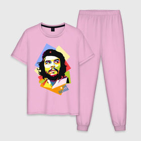 Мужская пижама хлопок с принтом Che Guevara в Екатеринбурге, 100% хлопок | брюки и футболка прямого кроя, без карманов, на брюках мягкая резинка на поясе и по низу штанин
 | че гевара