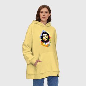 Худи SuperOversize хлопок с принтом Che Guevara в Екатеринбурге, 70% хлопок, 30% полиэстер, мягкий начес внутри | карман-кенгуру, эластичная резинка на манжетах и по нижней кромке, двухслойный капюшон
 | че гевара