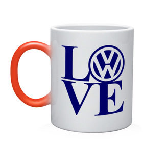 Кружка хамелеон с принтом Volkswagen love в Екатеринбурге, керамика | меняет цвет при нагревании, емкость 330 мл | love | volkswagen | любовь | фольксваген