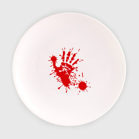 Тарелка с принтом Кровавый отпечаток руки в Екатеринбурге, фарфор | диаметр - 210 мм
диаметр для нанесения принта - 120 мм | кровь | отпечаток | пятно | рука | след