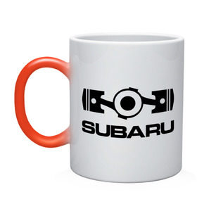 Кружка хамелеон с принтом Subaru в Екатеринбурге, керамика | меняет цвет при нагревании, емкость 330 мл | logo | sti | subaru | авто | лого | субарик | субару