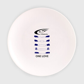 Тарелка с принтом One love subaru в Екатеринбурге, фарфор | диаметр - 210 мм
диаметр для нанесения принта - 120 мм | logo | one love | sti | subaru | авто | лого | субарик | субару