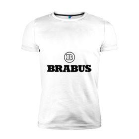 Мужская футболка премиум с принтом Brabus в Екатеринбурге, 92% хлопок, 8% лайкра | приталенный силуэт, круглый вырез ворота, длина до линии бедра, короткий рукав | Тематика изображения на принте: benz | brabus | logo | mercedes | авто | брабус | лого | мерс | мерседес бенс