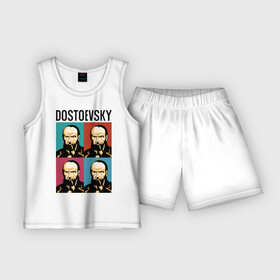 Детская пижама с шортами хлопок с принтом Достоевский в Екатеринбурге,  |  | dostoevsky | достоевский | книга | писатель