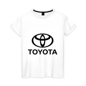 Женская футболка хлопок с принтом Toyota Logo в Екатеринбурге, 100% хлопок | прямой крой, круглый вырез горловины, длина до линии бедер, слегка спущенное плечо | logo | toyota | логотип | тойота