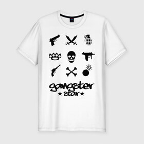 Мужская футболка премиум с принтом Gangster Star в Екатеринбурге, 92% хлопок, 8% лайкра | приталенный силуэт, круглый вырез ворота, длина до линии бедра, короткий рукав | 