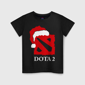 Детская футболка хлопок с принтом Dota 2 в Екатеринбурге, 100% хлопок | круглый вырез горловины, полуприлегающий силуэт, длина до линии бедер | 2015 | dota | dota 2 | дота | игры | новый год | шапка