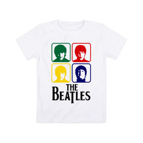 Детская футболка хлопок с принтом The Beatles в Екатеринбурге, 100% хлопок | круглый вырез горловины, полуприлегающий силуэт, длина до линии бедер | beatles | битлз | битлы