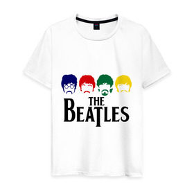 Мужская футболка хлопок с принтом The Beatles 3 в Екатеринбурге, 100% хлопок | прямой крой, круглый вырез горловины, длина до линии бедер, слегка спущенное плечо. | Тематика изображения на принте: beatles | harrison | lennon | mccartmey | starr | битлз