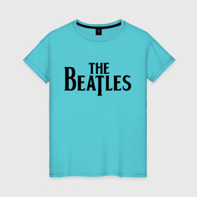 Женская футболка хлопок с принтом The Beatles в Екатеринбурге, 100% хлопок | прямой крой, круглый вырез горловины, длина до линии бедер, слегка спущенное плечо | beatles | битлз