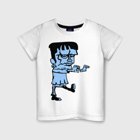 Детская футболка хлопок с принтом Монстр Франкенштейна в Екатеринбурге, 100% хлопок | круглый вырез горловины, полуприлегающий силуэт, длина до линии бедер | зомби