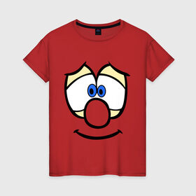 Женская футболка хлопок с принтом Веселая мордочка в Екатеринбурге, 100% хлопок | прямой крой, круглый вырез горловины, длина до линии бедер, слегка спущенное плечо | веселый | мордочка | смайл