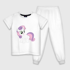 Детская пижама хлопок с принтом Пони Крошка Бель в Екатеринбурге, 100% хлопок |  брюки и футболка прямого кроя, без карманов, на брюках мягкая резинка на поясе и по низу штанин
 | my little pony | бель | крошка | пони