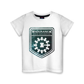 Детская футболка хлопок с принтом Endurance в Екатеринбурге, 100% хлопок | круглый вырез горловины, полуприлегающий силуэт, длина до линии бедер | infinite | interstellar | space | univers | астронавт | бесконечный космос | вселенная | интерстеллар | космонавт