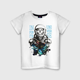 Детская футболка хлопок с принтом Бесконечный космос в Екатеринбурге, 100% хлопок | круглый вырез горловины, полуприлегающий силуэт, длина до линии бедер | infinite | interstellar | space | univers | астронавт | бесконечный космос | вселенная | интерстеллар | космонавт