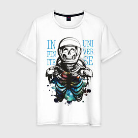 Мужская футболка хлопок с принтом Бесконечный космос в Екатеринбурге, 100% хлопок | прямой крой, круглый вырез горловины, длина до линии бедер, слегка спущенное плечо. | infinite | interstellar | space | univers | астронавт | бесконечный космос | вселенная | интерстеллар | космонавт