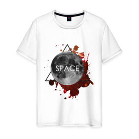 Мужская футболка хлопок с принтом Планета в Екатеринбурге, 100% хлопок | прямой крой, круглый вырез горловины, длина до линии бедер, слегка спущенное плечо. | infinite | interstellar | space | univers | астронавт | вселенная | интерстеллар | космонавт | луна | планета