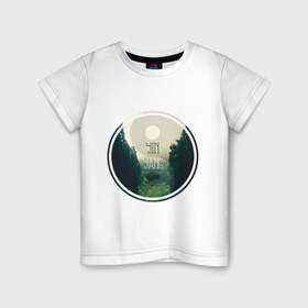 Детская футболка хлопок с принтом Инь Ян в Екатеринбурге, 100% хлопок | круглый вырез горловины, полуприлегающий силуэт, длина до линии бедер | forest | nature | гармония | деревья | инь ян | лес | пейзаж | природа