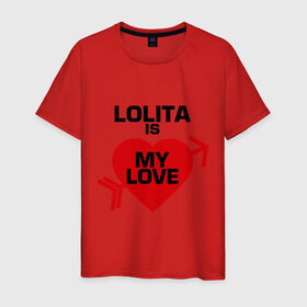 Мужская футболка хлопок с принтом Лолита - моя любовь в Екатеринбурге, 100% хлопок | прямой крой, круглый вырез горловины, длина до линии бедер, слегка спущенное плечо. | lola | my love | лола | лолита | моя любовь