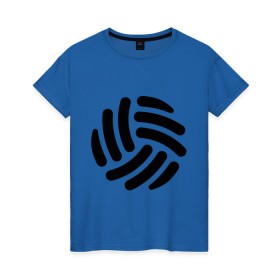 Женская футболка хлопок с принтом Волейбольный мячик в Екатеринбурге, 100% хлопок | прямой крой, круглый вырез горловины, длина до линии бедер, слегка спущенное плечо | волейбол