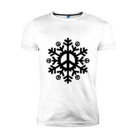 Мужская футболка премиум с принтом Снежинка мира в Екатеринбурге, 92% хлопок, 8% лайкра | приталенный силуэт, круглый вырез ворота, длина до линии бедра, короткий рукав | 
