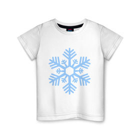 Детская футболка хлопок с принтом Новогодняя снежинка в Екатеринбурге, 100% хлопок | круглый вырез горловины, полуприлегающий силуэт, длина до линии бедер | 2015 | new year | зима | новый год | снежинка