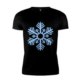 Мужская футболка премиум с принтом Новогодняя снежинка в Екатеринбурге, 92% хлопок, 8% лайкра | приталенный силуэт, круглый вырез ворота, длина до линии бедра, короткий рукав | 2015 | new year | зима | новый год | снежинка