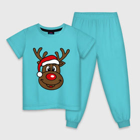 Детская пижама хлопок с принтом Рождественский олень в Екатеринбурге, 100% хлопок |  брюки и футболка прямого кроя, без карманов, на брюках мягкая резинка на поясе и по низу штанин
 | 2015 | new year | новый год | олень | рождество