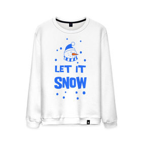 Мужской свитшот хлопок с принтом Снеговик Let it snow в Екатеринбурге, 100% хлопок |  | cнеговик | let it snow | зима | новый год | снег