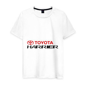 Мужская футболка хлопок с принтом Toyota Harrier в Екатеринбурге, 100% хлопок | прямой крой, круглый вырез горловины, длина до линии бедер, слегка спущенное плечо. | Тематика изображения на принте: harrier | toyota | тойота | харриер