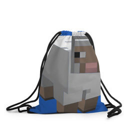 Рюкзак-мешок 3D с принтом Minecraft sheep в Екатеринбурге, 100% полиэстер | плотность ткани — 200 г/м2, размер — 35 х 45 см; лямки — толстые шнурки, застежка на шнуровке, без карманов и подкладки | майнкрафт | овечка
