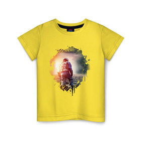Детская футболка хлопок с принтом Interstellar в Екатеринбурге, 100% хлопок | круглый вырез горловины, полуприлегающий силуэт, длина до линии бедер | interstellar | интерстеллар | космонавт | космос