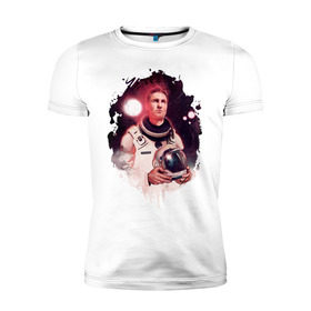 Мужская футболка премиум с принтом Interstellar в Екатеринбурге, 92% хлопок, 8% лайкра | приталенный силуэт, круглый вырез ворота, длина до линии бедра, короткий рукав | Тематика изображения на принте: interstellar | интерстеллар | космонавт | космос