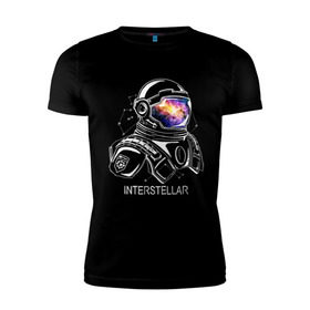 Мужская футболка премиум с принтом Космонавт в Екатеринбурге, 92% хлопок, 8% лайкра | приталенный силуэт, круглый вырез ворота, длина до линии бедра, короткий рукав | interstellar | интерстеллар | космонавт | космос